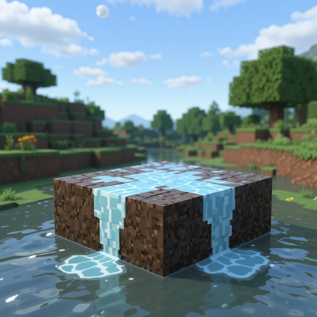 Waterlogged Dirt Block in minecratft