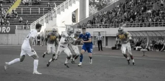 NFL vs AFL teams in a 1960s football rivalry match